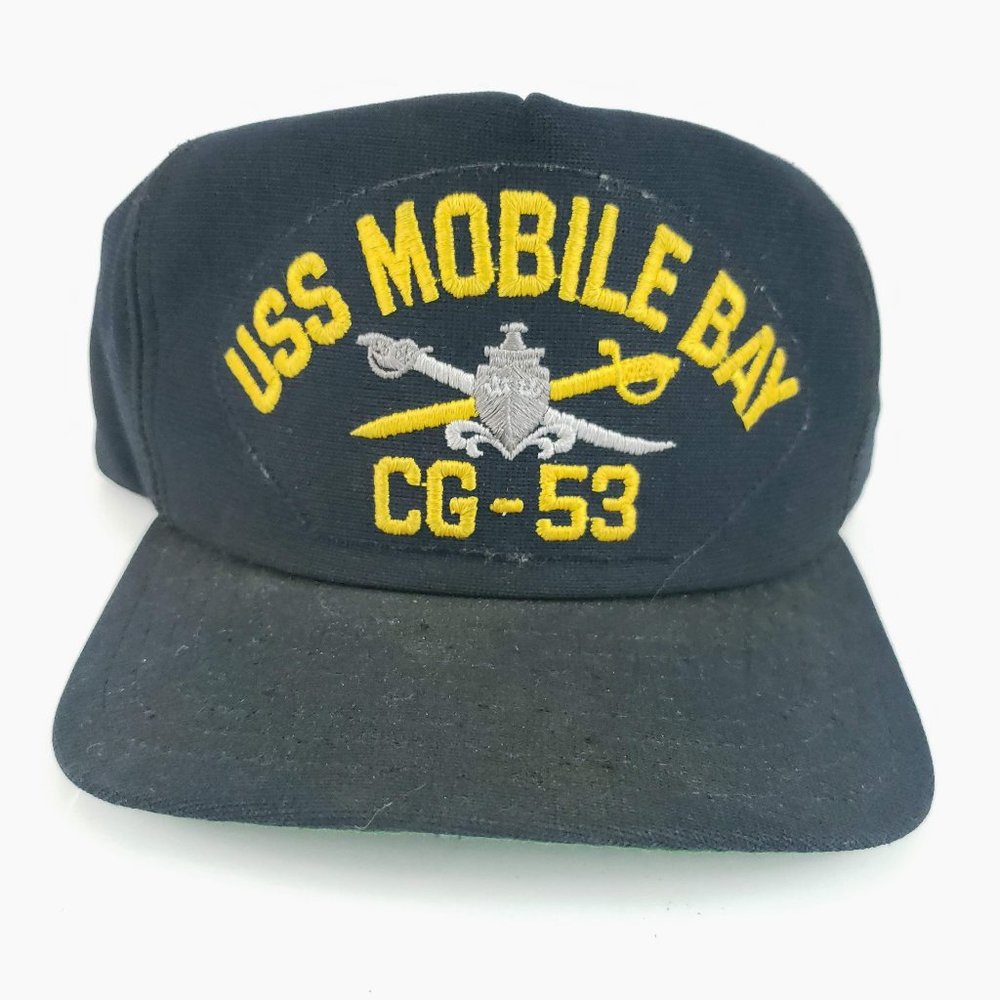 USS Mobile Bay Cg 53 Cso Vintage Usa Navy Snapback